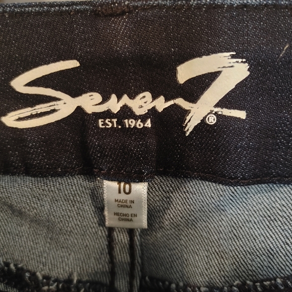 Seven7 Dark Blue Strechty Skinny Pants with Tummy Control, Size 10 - Picture 4 of 6